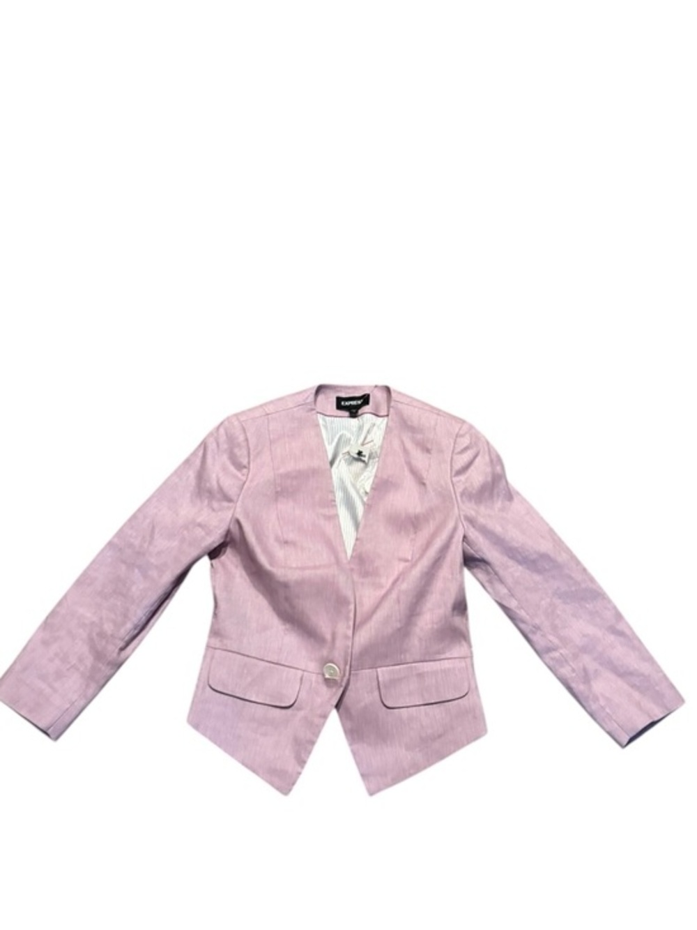 EXPRESS $128 LILAC purple MARLED LINEN ONE BUTTON BLAZER JACKET SZ 00 new nwt